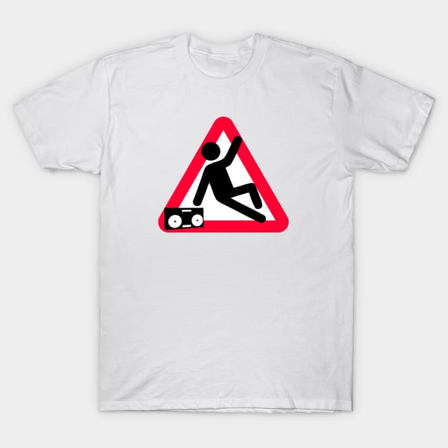 Caution Breakdancing T-Shirt by kmtnewsman